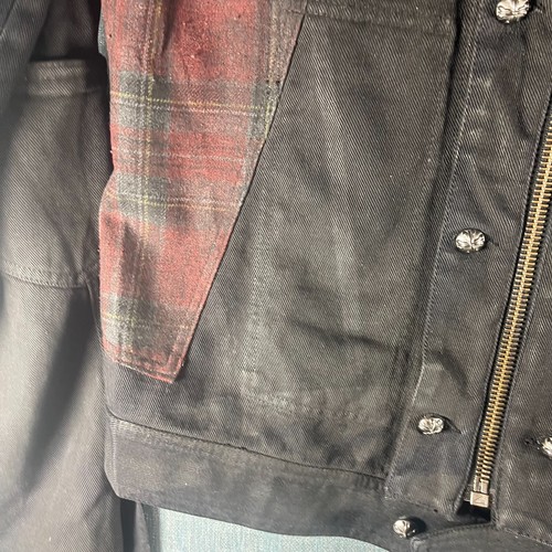 Versus Womens Jacket Size 34 Black Denim Pockets Collared Long Sleeve Full Zip - Picture 11 of 14