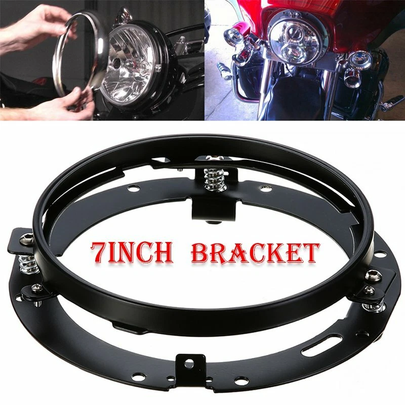 Adaptador de soporte de anillo de montaje de faros LED de 7 pulgadas redondo para Harley Jeep Wrangler Foto 2 de 4