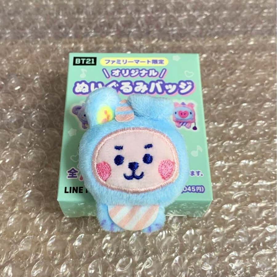 BT21 Cooky Family mart Limited Original Plush Badge Famima