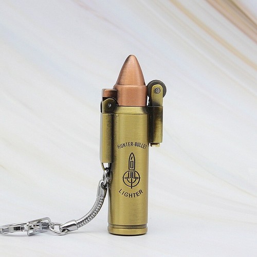 Feuerzeug Gas Bullet Gold Patrone Kugel Retro Lighter Vintage Geschenk Weihnacht - Bild 2 von 8