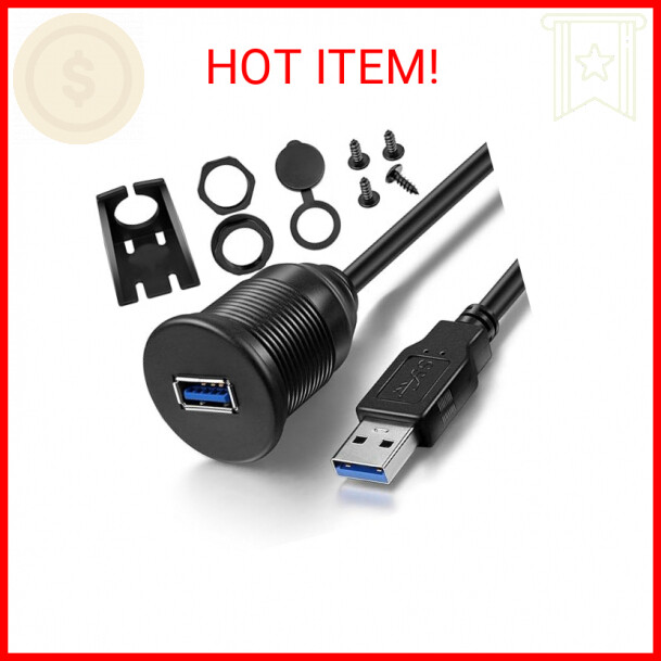 Car Dash Panels AUX Flush Mount USB 3.0 3ft Male to Female 