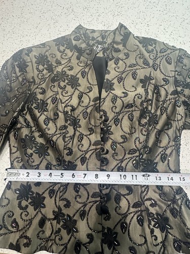 Vintage Joseph Ribkoff Trends Metallic Button UP Blazer Jacket See Measurements - Picture 11 of 11