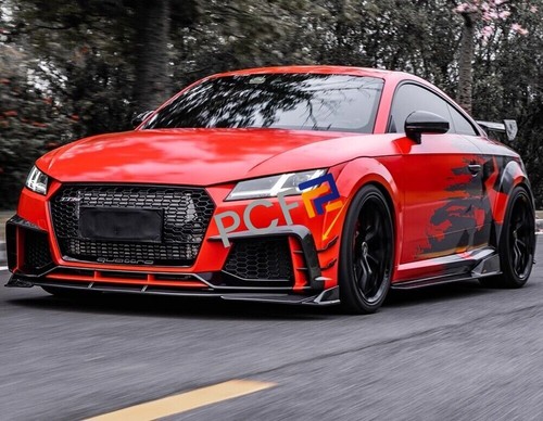 For Audi TT RS TTRS 2016-2018 Real Carbon Fiber Front Bumper Lip Spoiler Fins - Picture 7 of 14
