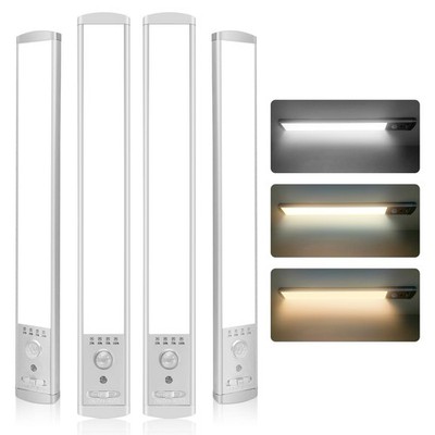 4 Pack Motion Sensor Under Cabinet Lights Rechargeable Dimmable 3 Color Temps