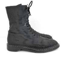 The Row Fara Distressed Silk Combat Boots 37.5