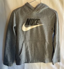 Nike Boy's Grey Fleece Pullover Hoodie Size L