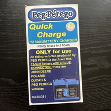 Peg Perego IKCB0082 12V Blue Battery QUICK CHARGER Genuine OEM New/imperfect Box