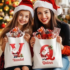 Personalised Christmas Gift Bag,Custom Drawstring Snowman Bags Name Santa Sack