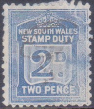 (F366-78) 1901 NSW 2d blue Stamp duty (CB)