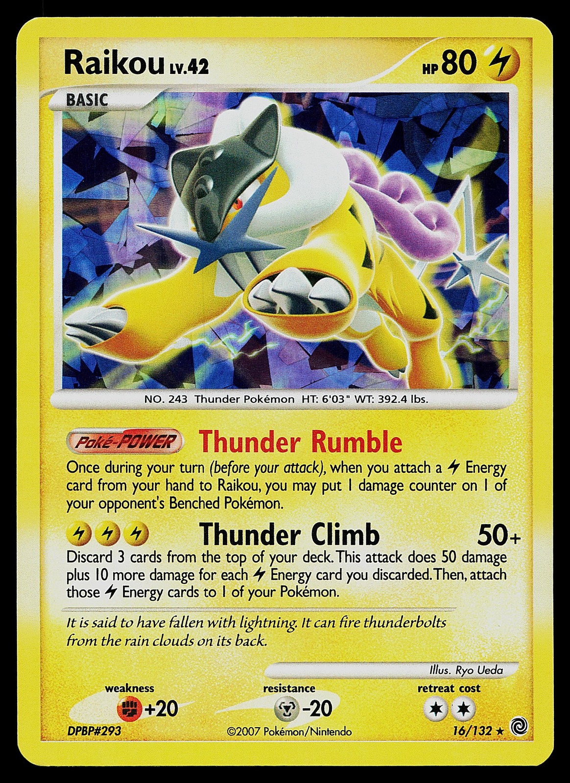 Pokemon Card - Raikou Cracked Ice Secret Wonders 16/132 Holo Rare