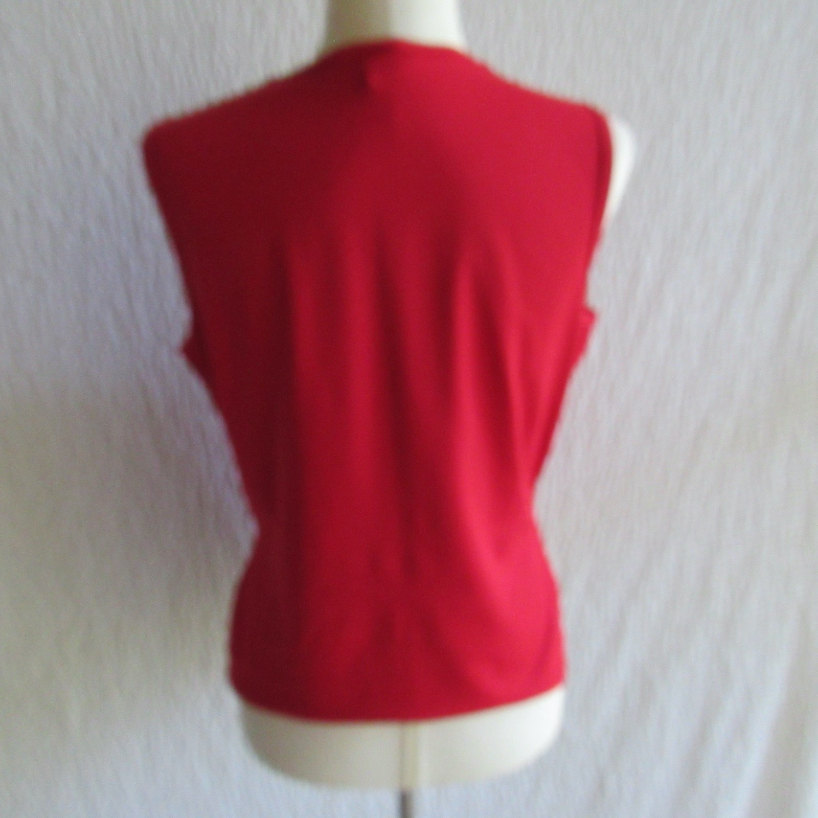 Solid Red Nylon Stretch Vneck Pullover Shirt Top … - image 7