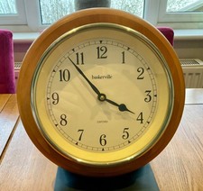 Vintage Baskerville Oxford Wall Clock, Wood Mounted, Quartz Movement