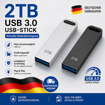High-Speed   USB-3.0-Speicherstick / USB-Flash-Laufwerk 2 TB für PC