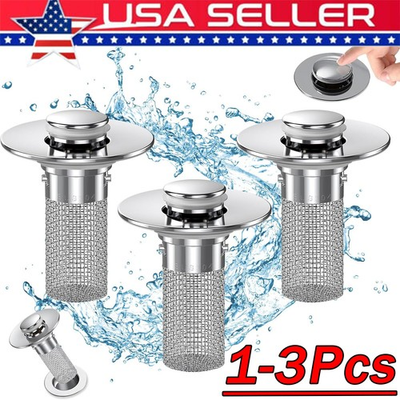 #ad #ad 2 Pack Sink Stopper Hair Catcher Bathroom Pop Up Sink Drain Strainer Filter Plug $5.88