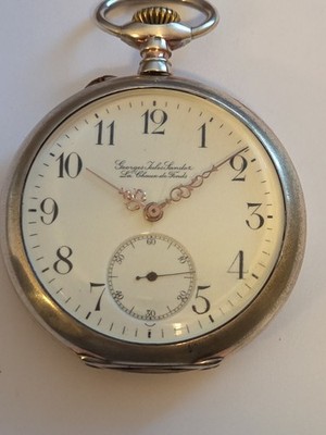 SCHÜTZENUHR 1904 Georges Jules Sandoz La Chaux-de-Fonds mit Le Coultre Werk RAR