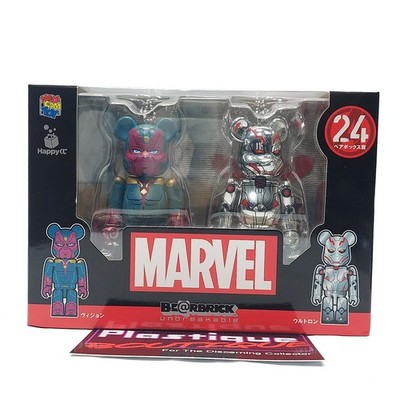 Bearbrick Marvel Vision Ultron 2 Pack #24 100% HAPPY KUJI AVENGERS MIB MISB ...