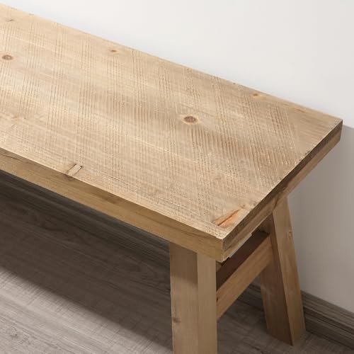 Sawmill Long Wood Bench Farmhouse Entryway Bench for Living Dining Room, 43"