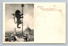 León de Hierro en la Torre del Palacio Florencia IT Toscana Italia Postal de Colección