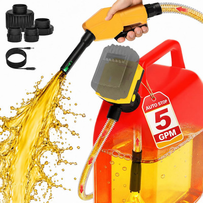 5 GPM Cordless Fuel Transfer Pump with Auto Shut-Off & Beep Alert, Compatible wi