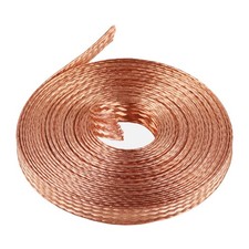 10FT Flat Copper Braid Cable, 1/2" Braided Copper Ground Strap, Ground Lead B...
