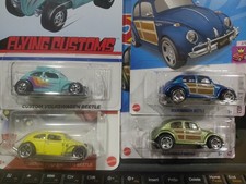 hot wheels volkswagen Beetles . 2 Custom & 2 Regular