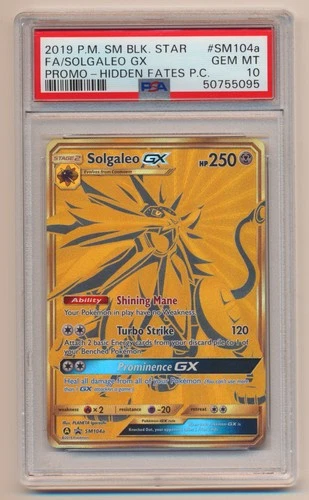 PSA 10 Pokemon Black Star Promo Holo Solgaleo GX SM104a GEM MINT Condition!!