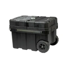 24in Rolling Tool Box, Portable Black Resin Toolbox Heavy Duty Sturdy NEW
