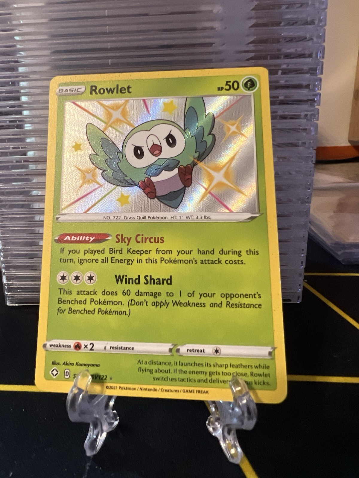 Rowlet #SV001/SV122 Shining Fates: Shiny Vault Shiny Holo Rare Pokemon TCG NM/M
