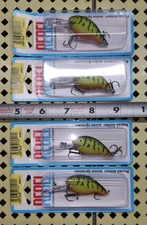 1-25 Lot of 4 Rebel Teeny Wee R Fishing Lures Crankbait Green Black Craw Crawdad