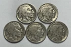 1929 1930 1935-D 1936 1937 Buffalo Nickel Lot of 5