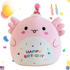 8-Inch Pink Axolotl Plush Toy - Soft Stuffed Animal Pillow for Kids & Gifts