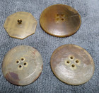 4 Vintage Antique Pressed Horn Carved Buttons VARIOUS PATTERNS — photo 3