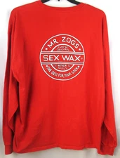Vintage 1990s Mr. Zogs Sex Wax Red Long Sleeve T-Shirt 2XL RARE Surf Skate