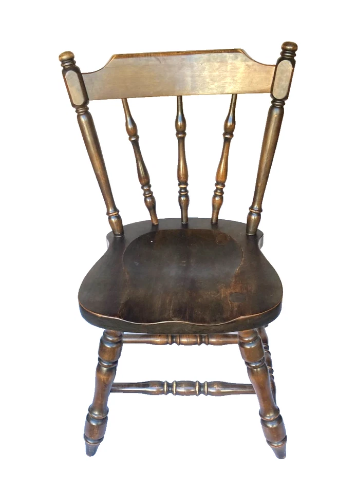 Antigua silla auxiliar de comedor Windsor de arce macizo VERMONT de colección - ¡Rara!! Foto 2 de 4