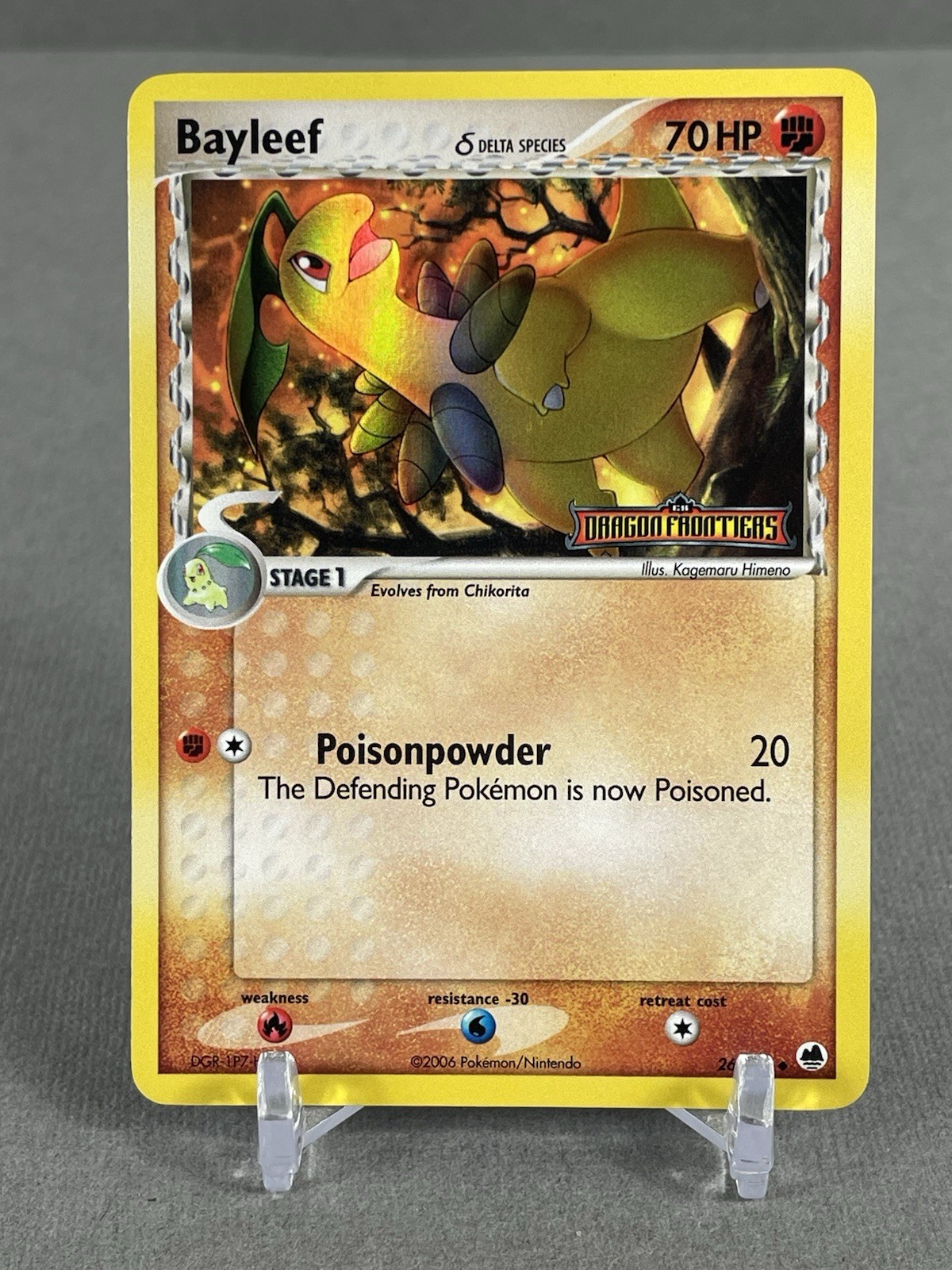 Pokemon Card - Bayleef Dragon Frontiers Stamped 26/101 Uncommon Reverse Holo NM