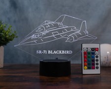 SR-71 Blackbird LED Tischlampe – 3D Jet Nachtlicht Geschenk Deko