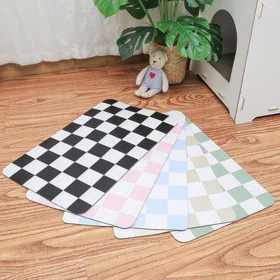 Checkered Dog Feeding Mat, Absorbent Mats for Dog Food and Water Bowl, Dispenser