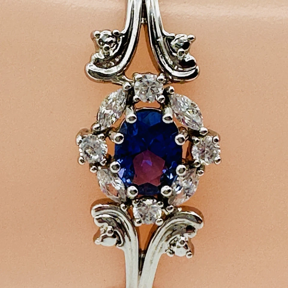 Brazalete Gold Coast Platino Zafiro Color Azul Tono Plata Circonita cúbica NUEVO Foto 2 de 4