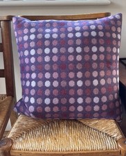 Melin Tregwynt 50x50 Pure Wool Purple And Burgundy Spotty Cushion