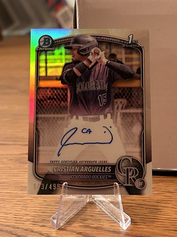 2025 Bowman Cristian Arguelles Chrome Refractor Auto /499 #CPA-CAR