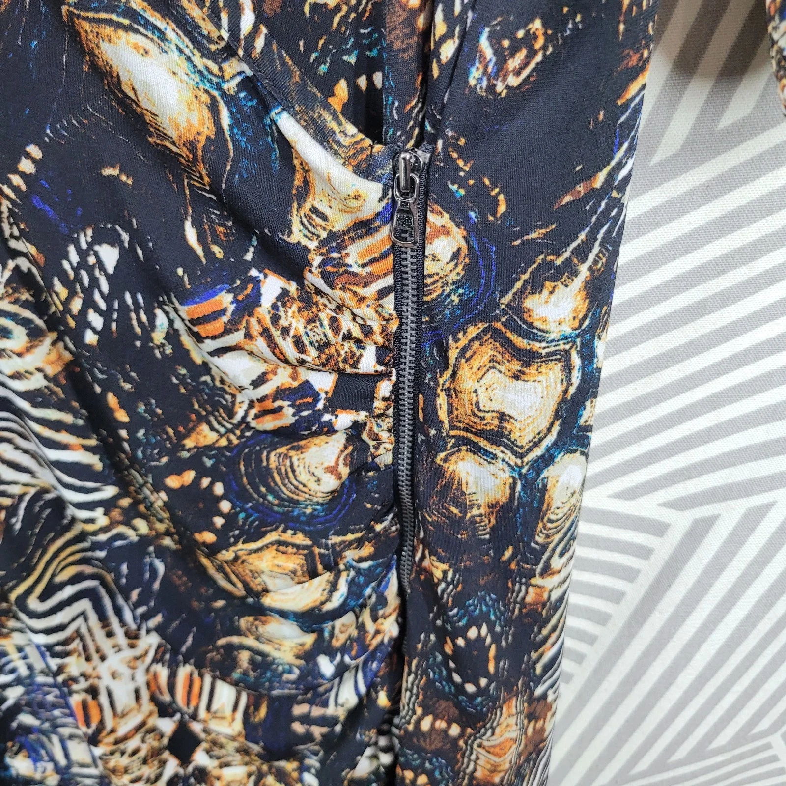 PALM ANGELS Abito Cato Elasticizzato Avvolgente Taglie Forti 20W 20 2X Increspato Geometrico Stampa Animalier Midi