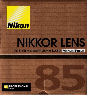 Nikon PC-E Micro 85mm / 2,8 D Manual Focus Tilt/Shift - Vom Fachhändler