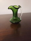 Small Emerald Green Glass Pitcher With Fused Handle