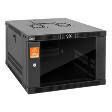 6U Wall Mount Rack with Thermostat, 17.7inch Depth Enclosed Server Cabinet wi...