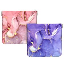 2Pcs PU Leather Small Squeeze Coin Purse Pouch Mini coin Marble Texture Pattern