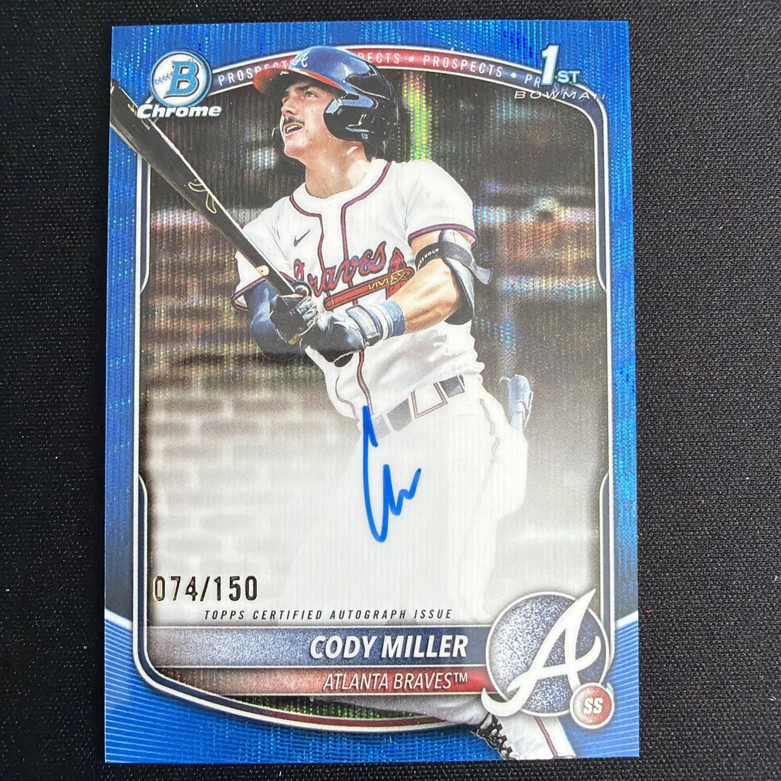 2025 Bowman Draft Chrome Cody Miller Blue Wave Refractor 1st Bowman Auto /150