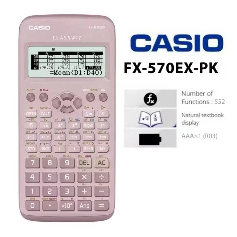 Original Casio Scientific Calculator Classwiz (FX-570EX-Pink) Suitable for All - Image 2 of 4