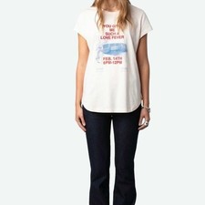Zadig & Voltaire Woop HC Photoprint Telephone Graphic Tee Pink XS Quiet Luxury