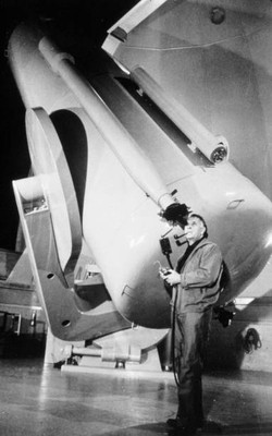 Edwin Powell Hubble American astronomer in obsevatory Using powerf- Old Photo