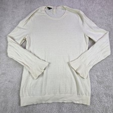 Talbots Women's Lambswool Blend Crew Neck Sweater Size L Cream Long Sleeve